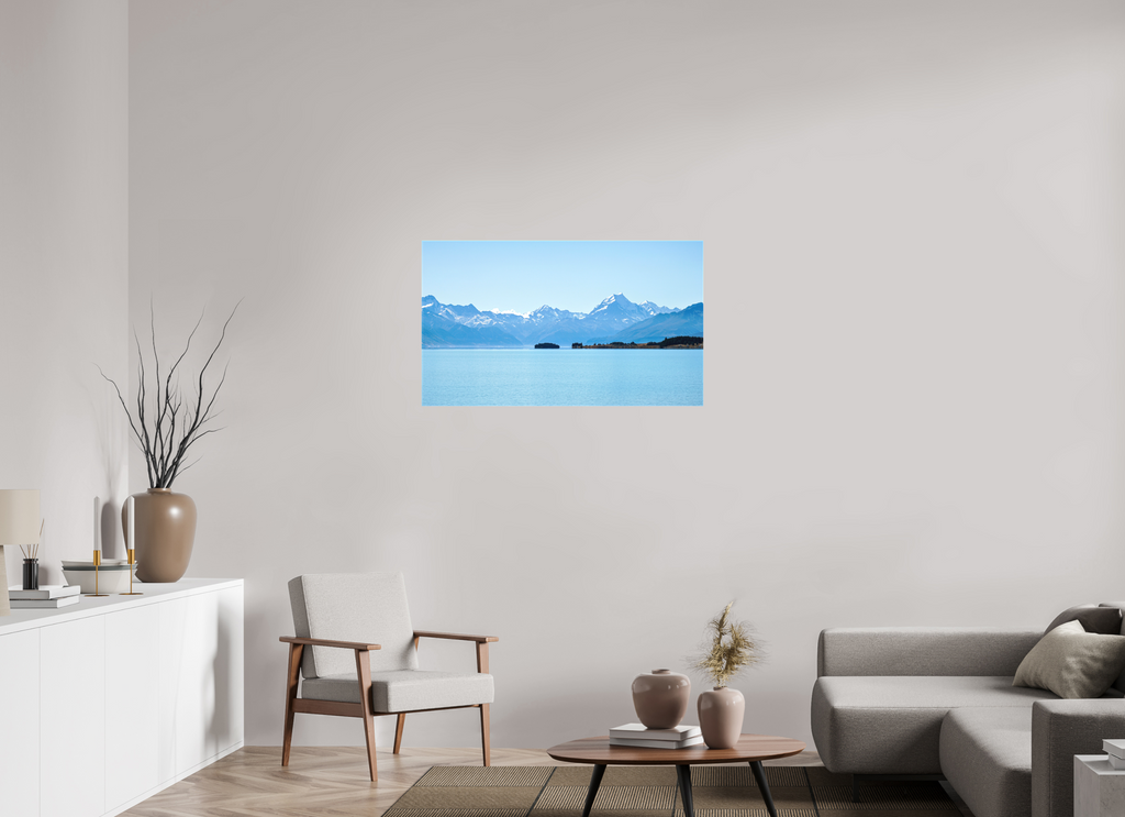 103.1 x 60 cm, Matte Canvas on Stretcher Frame Aoraki Reflections – Lake Pukaki & Mount Cook, New Zealand