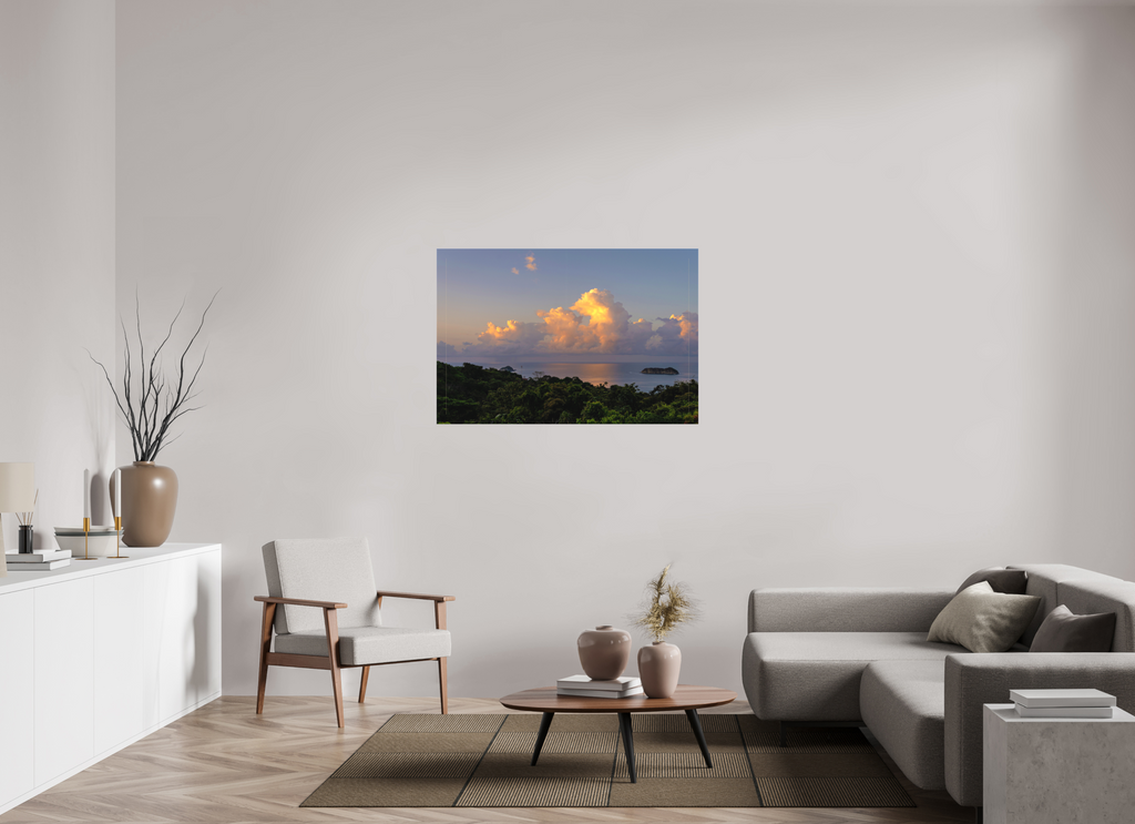 120 x 80 cm, Matte Canvas on Stretcher Frame Morning Clouds - Costa Rica