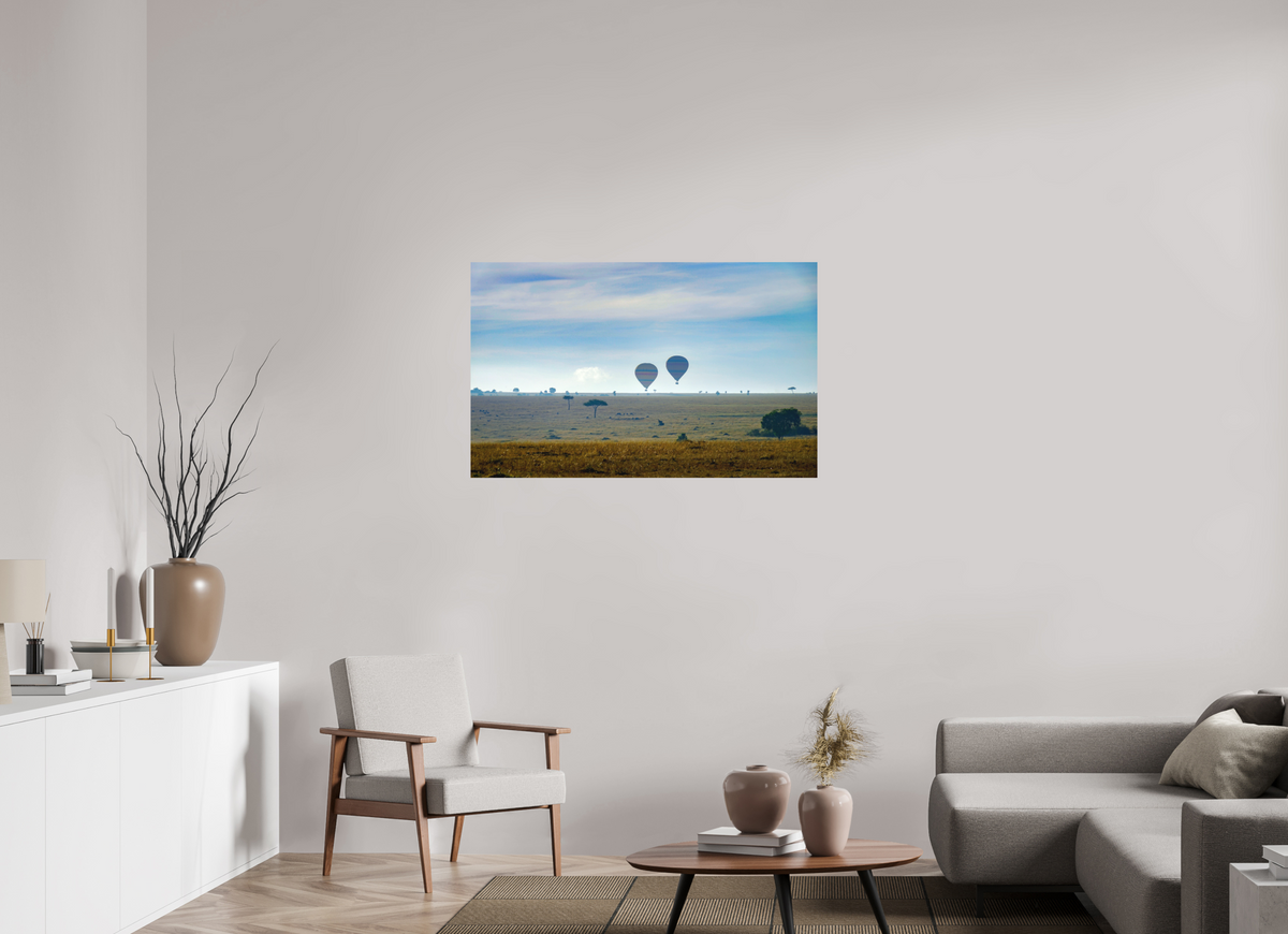 112.5 x 70 cm, Fine Art Print Smooth Hot-air Balloons over the Masai Mara - Kenya