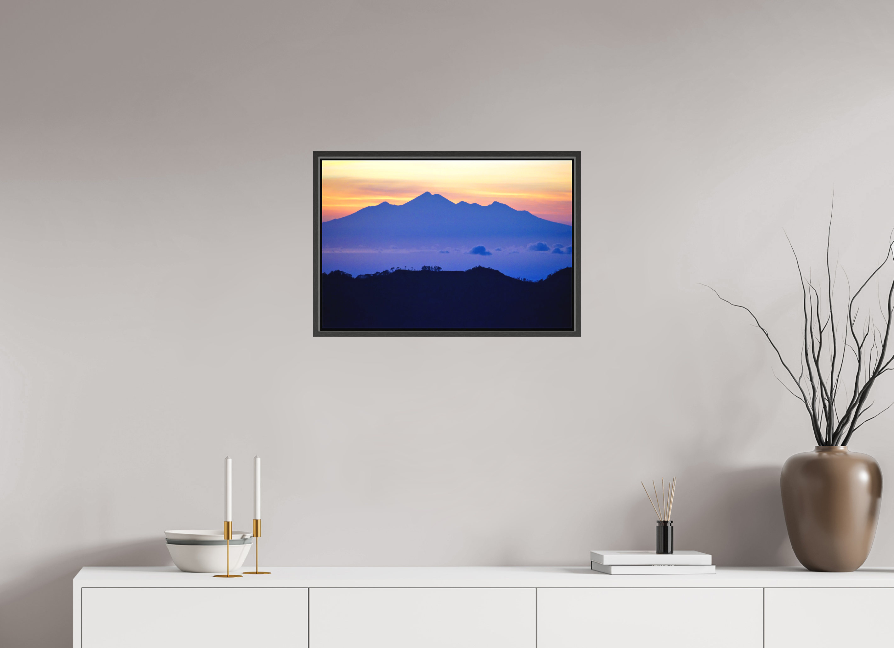 60 x 40 cm, Canvas Mount Agung at Sunrise - Bali - Indonesia