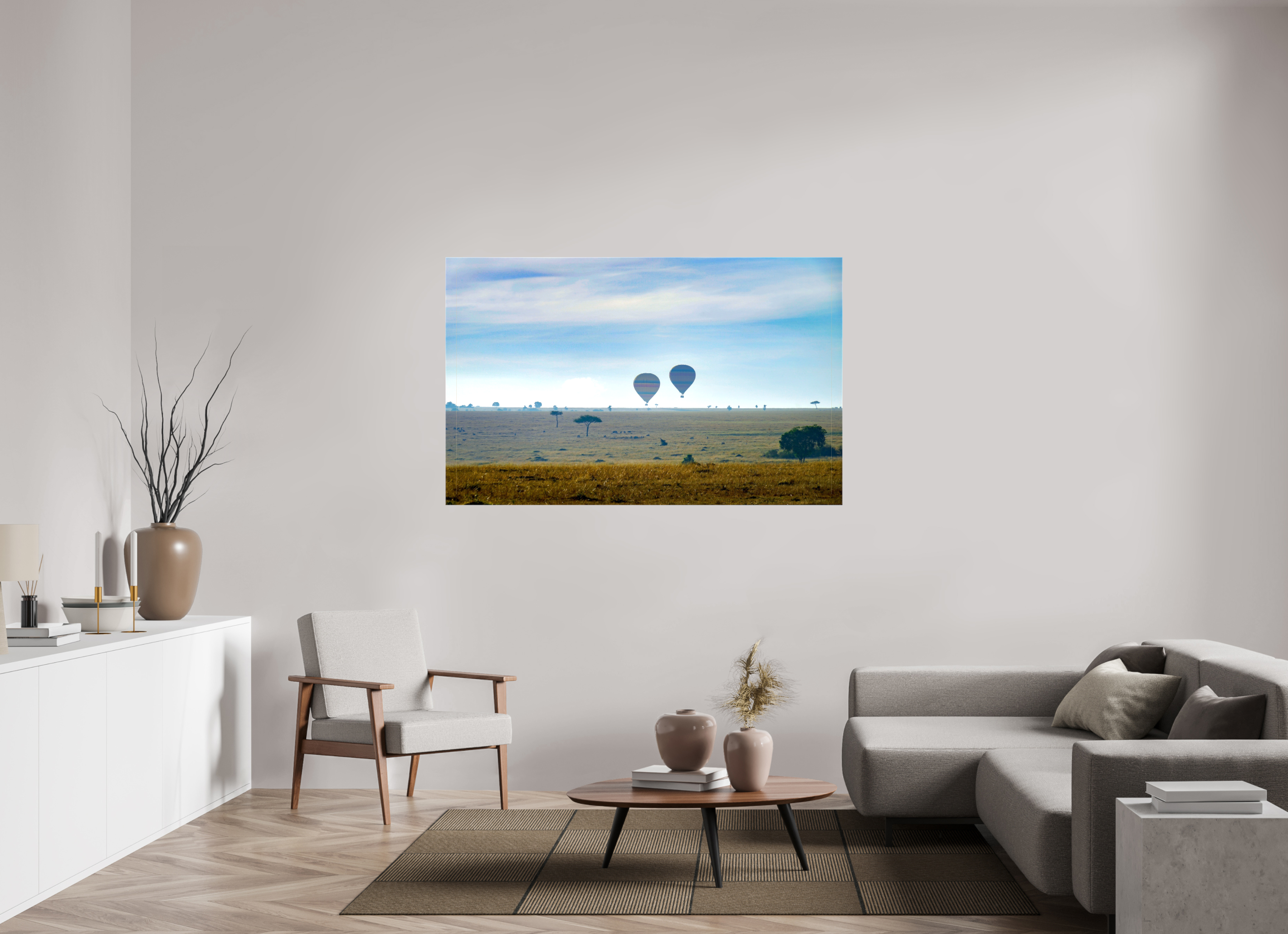 160.7 x 100 cm, Canvases Unframed Hot-air Balloons over the Masai Mara - Kenya