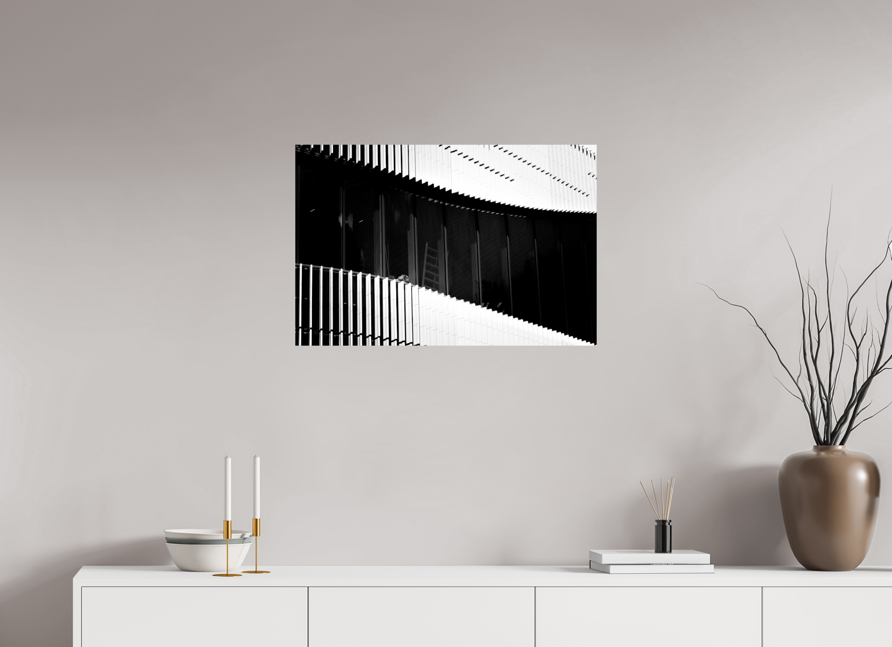75 x 50 cm, BW Print on Glossy Paper Crevice of Steel