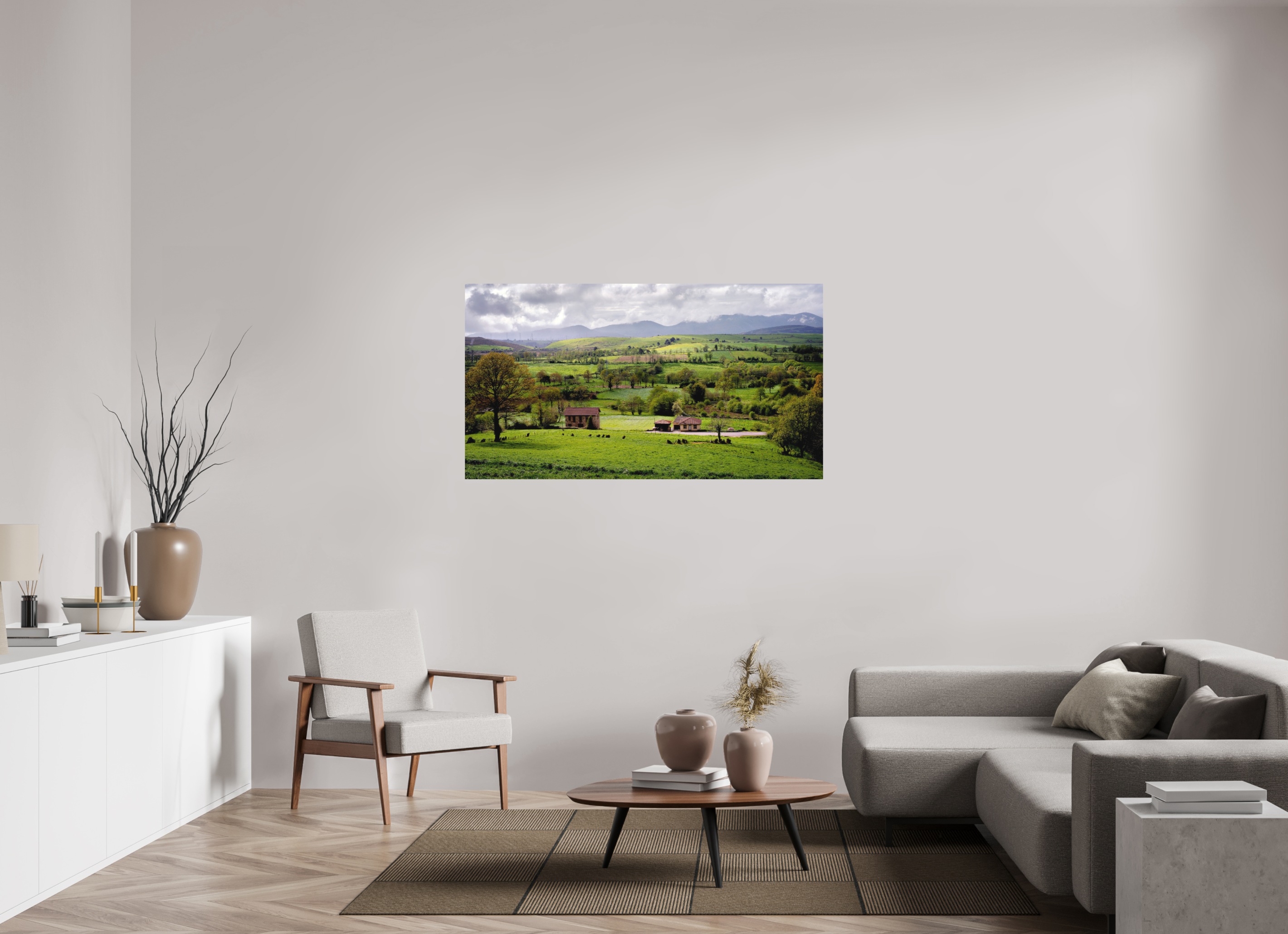 146.5 x 80 cm, Fine Art Print Smooth A Lush Hilly Countryside in Spain