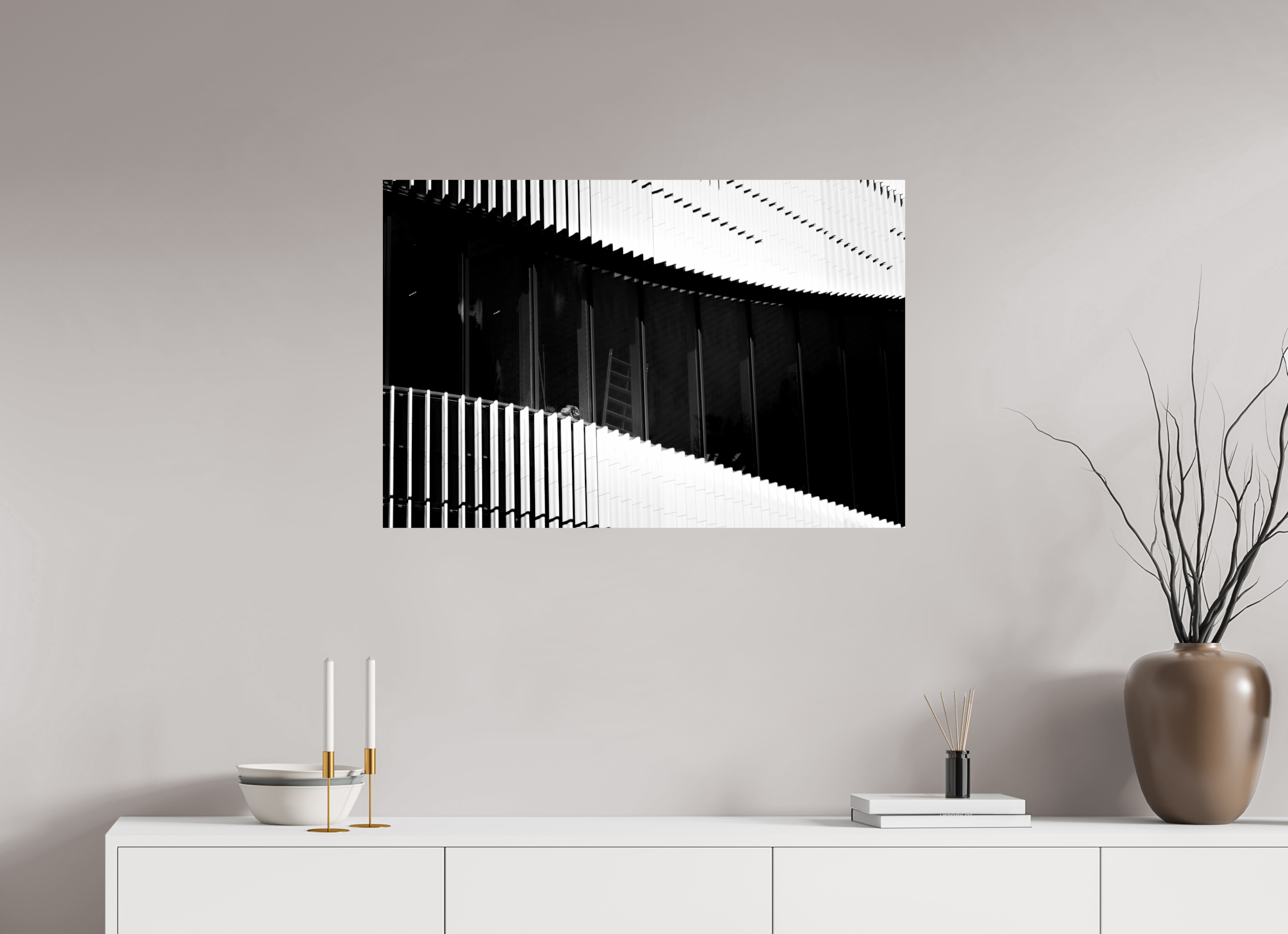 90 x 60 cm, BW Print on Glossy Paper Crevice of Steel