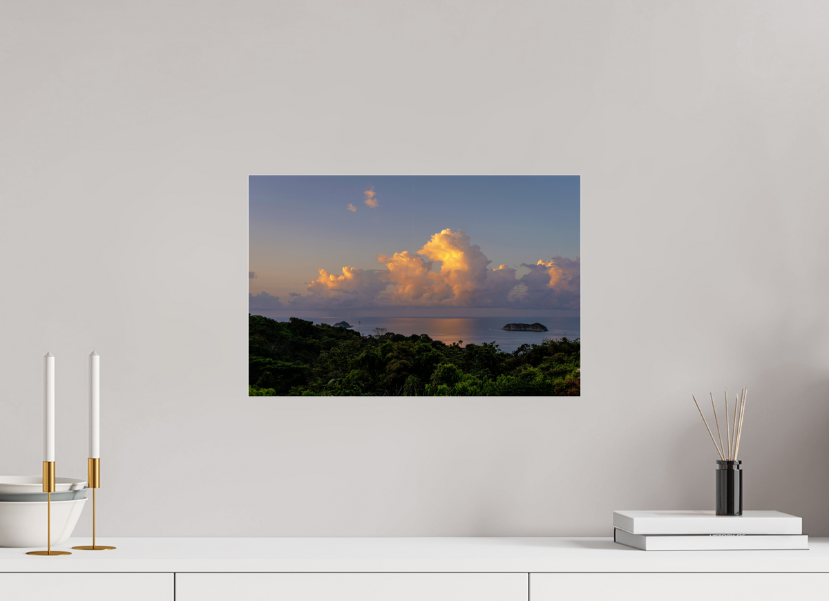 45 x 30 cm, Photo Print Under Acrylic Glass Morning Clouds - Costa Rica
