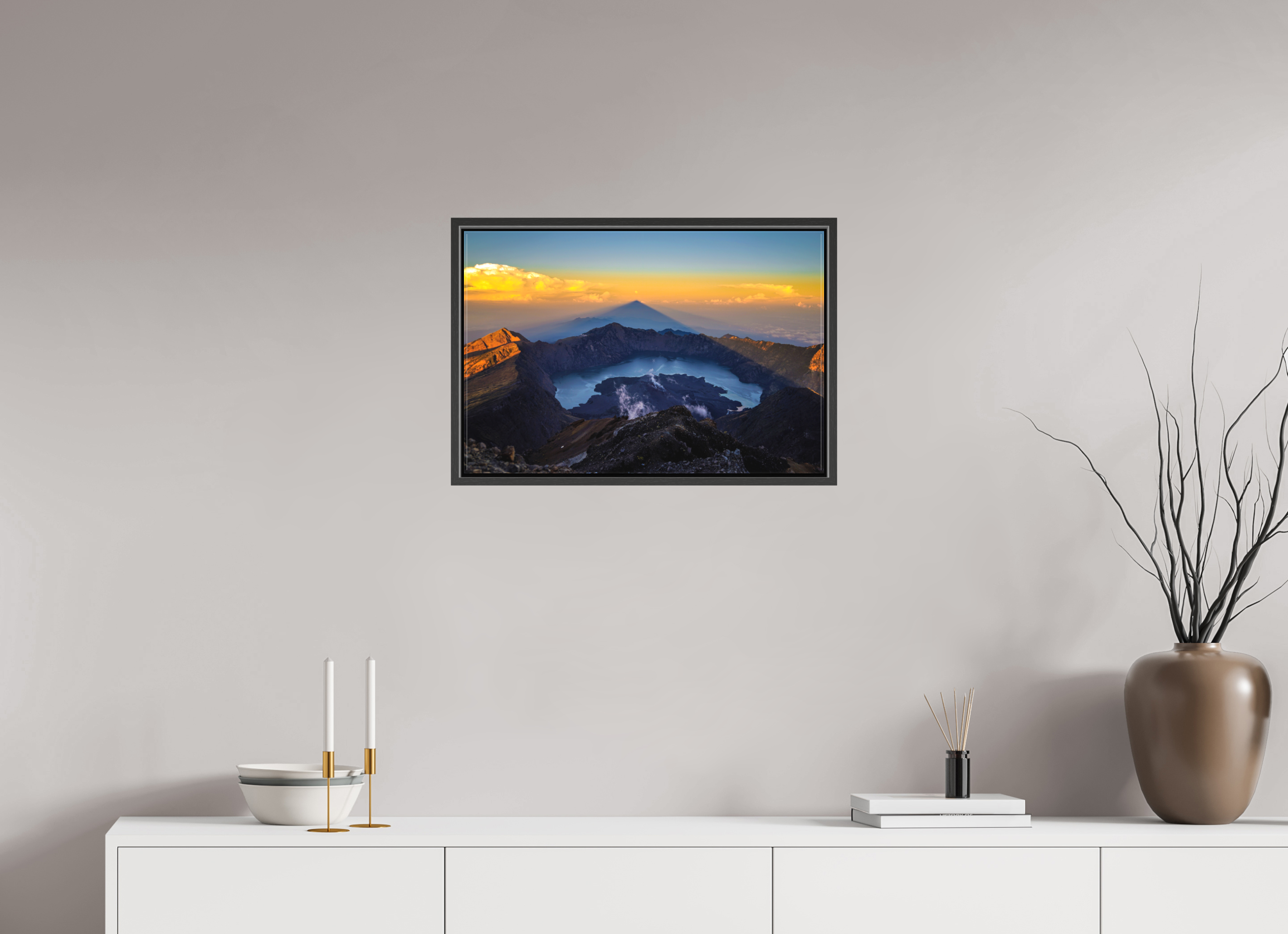 60 x 40 cm, Canvas Mount Rinjani's Caldera  - Lombok - Indonesia