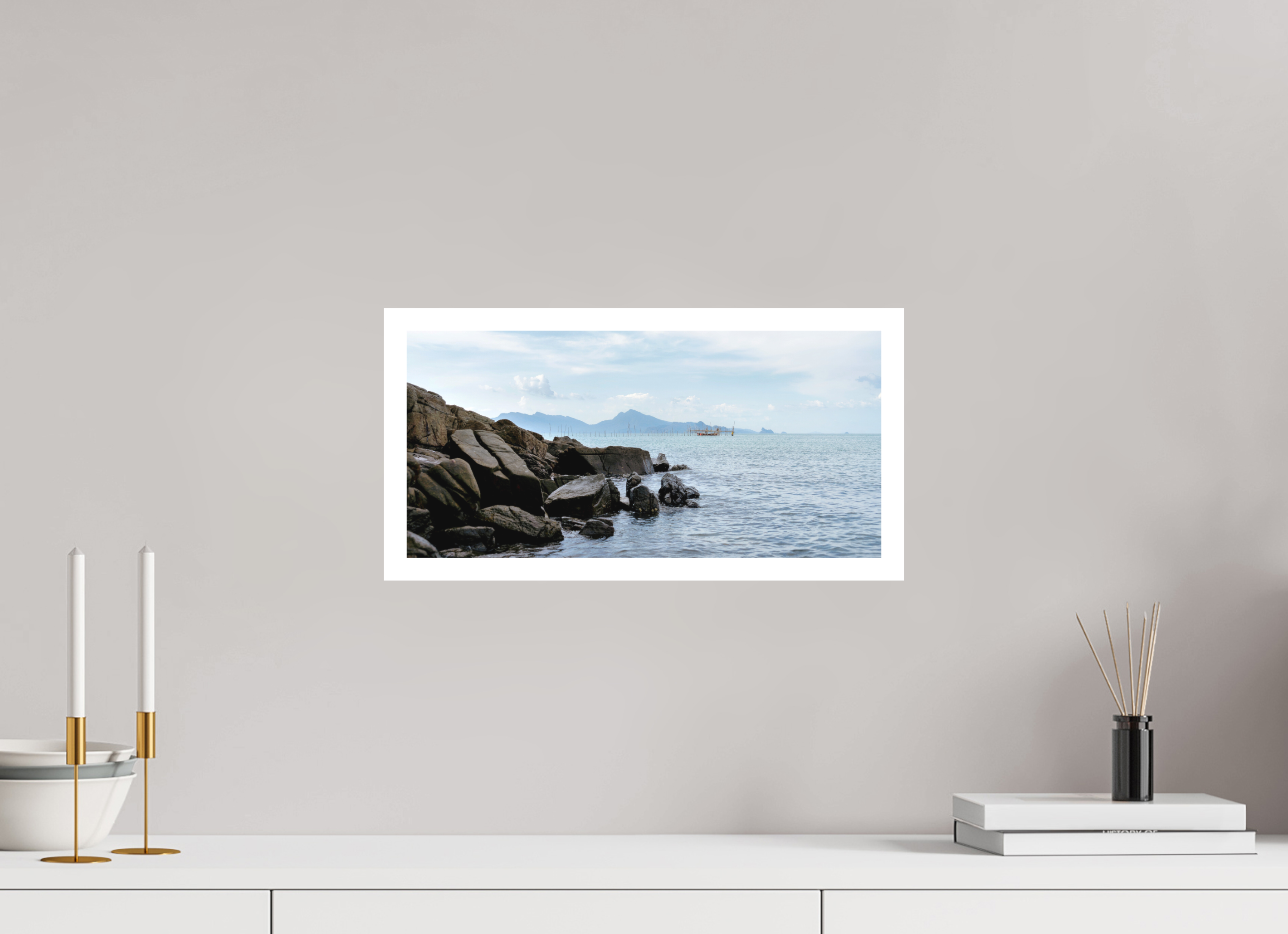 41.8 x 20 cm, Print on Forex with Mounting Black Rocks