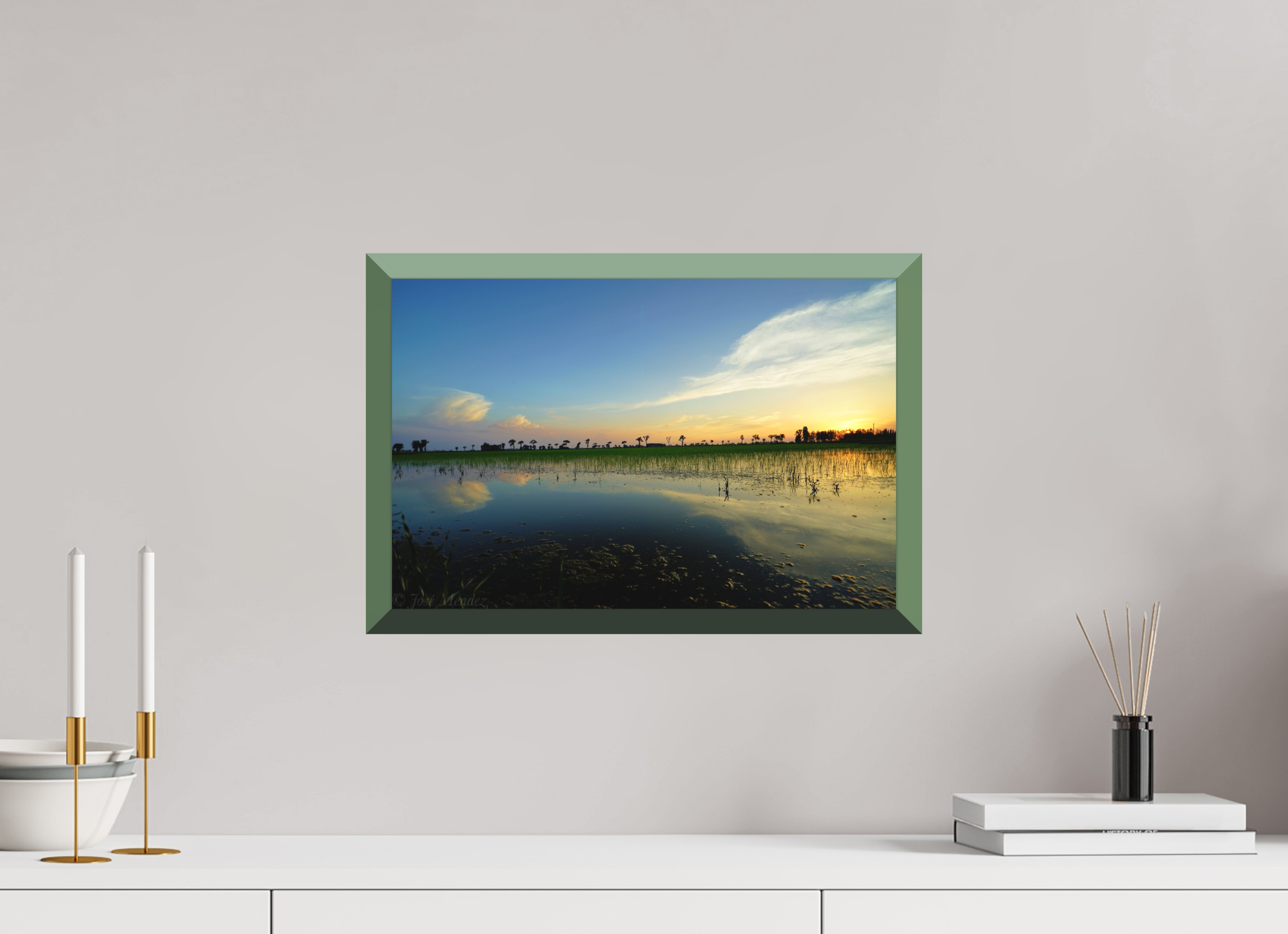 45 x 30 cm, Whitewall Design Edition Rice Fields at Dusk