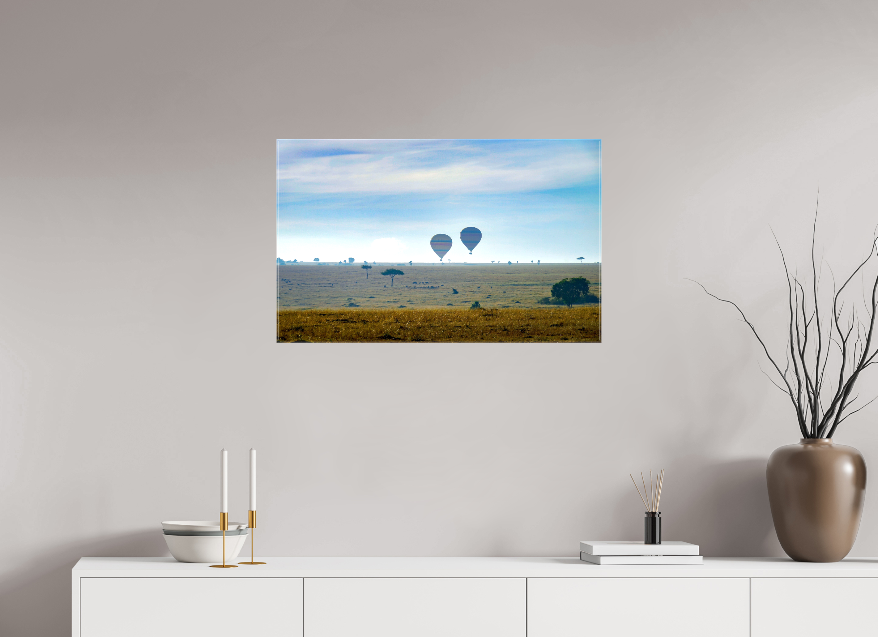 80.4 x 50 cm, Canvases Unframed Hot-air Balloons over the Masai Mara - Kenya