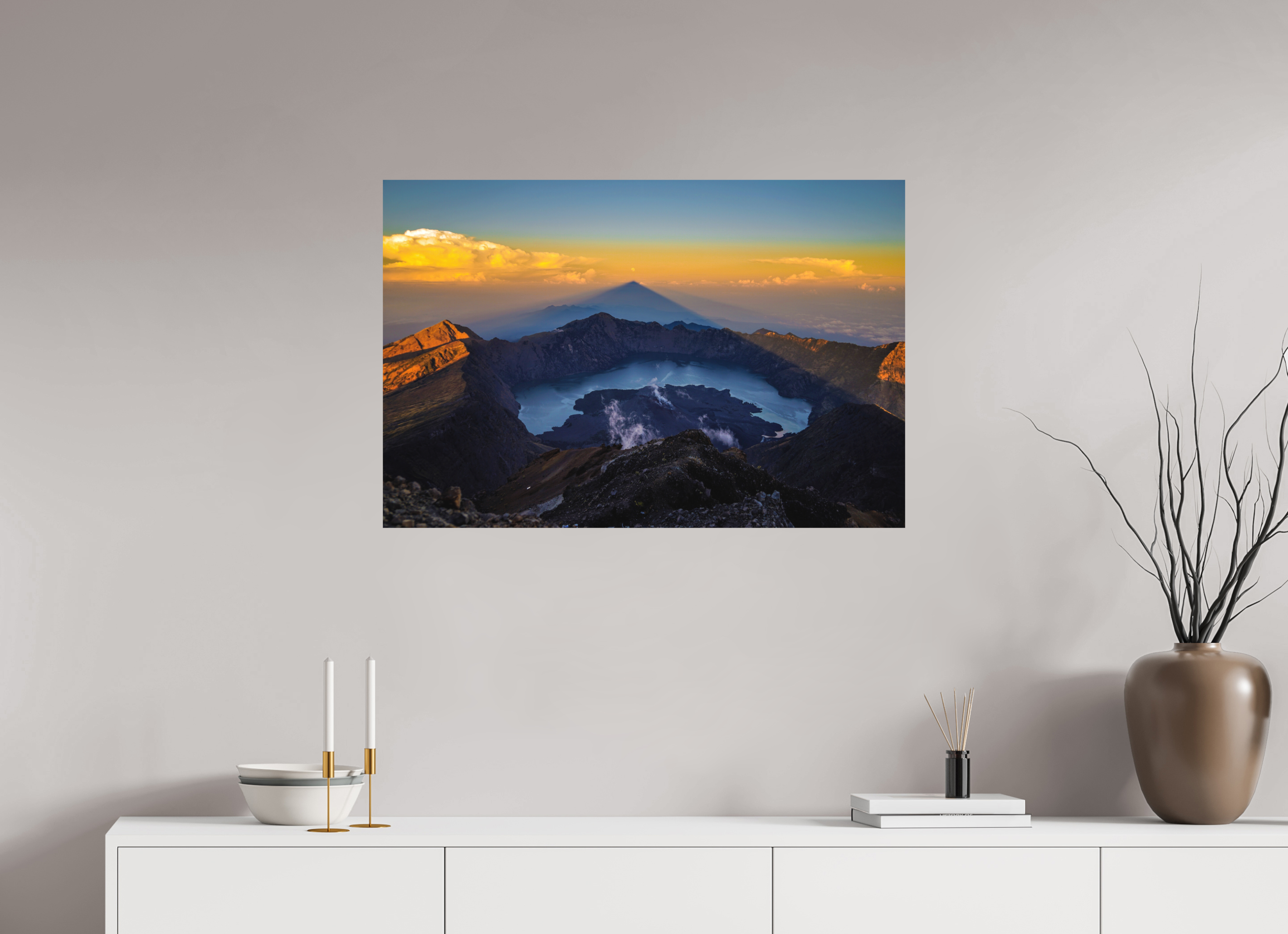 90 x 60 cm, Fine Art Print Smooth Mount Rinjani's Caldera  - Lombok - Indonesia