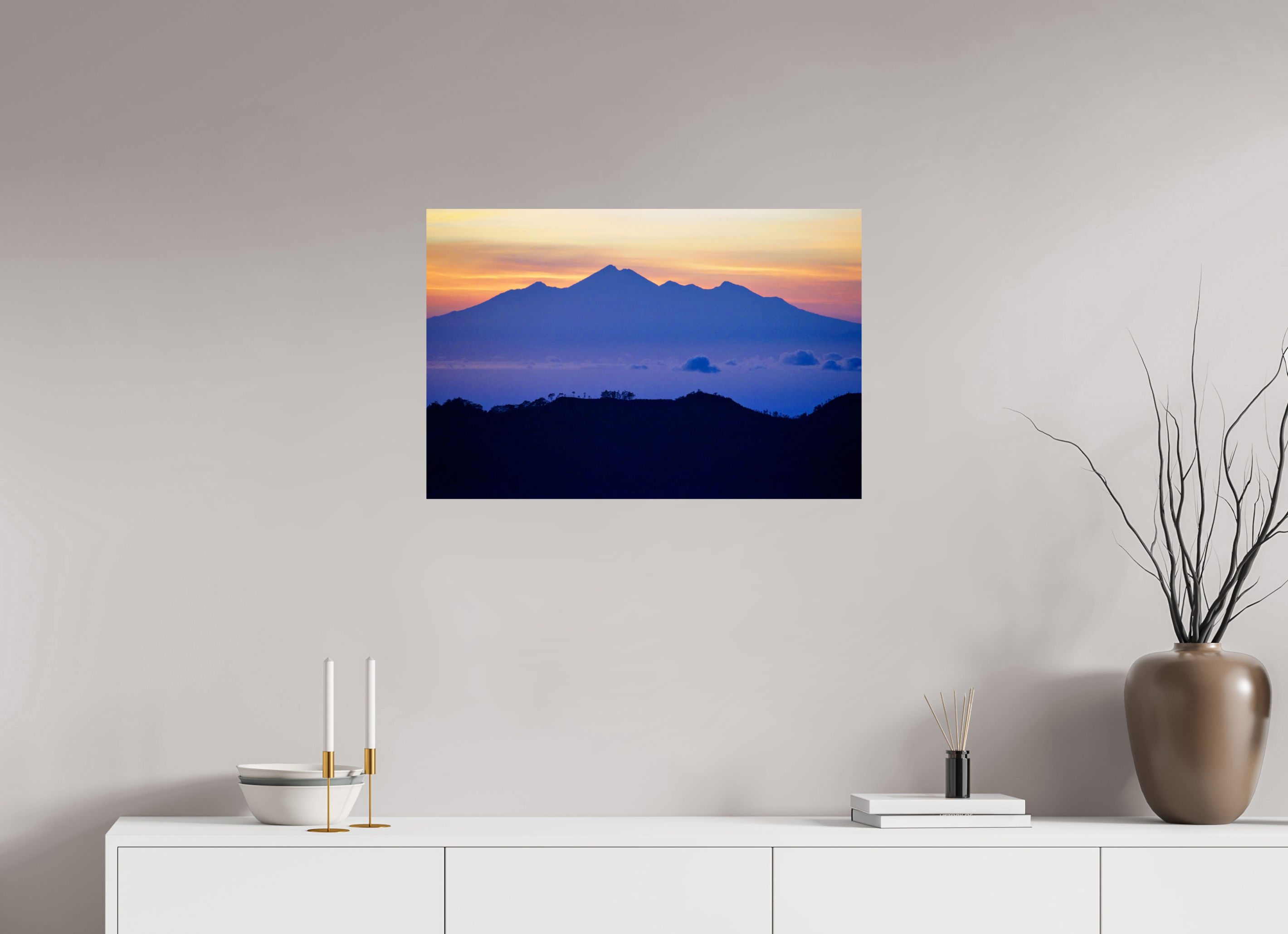 75 x 50 cm, PH Print On Fujiflex High Gloss Mount Agung at Sunrise, Bali-Indonesia