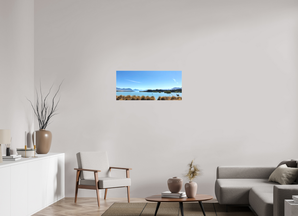 90.5 x 40 cm, Matte Canvas on Stretcher Frame Lake Pukaki - New Zealand