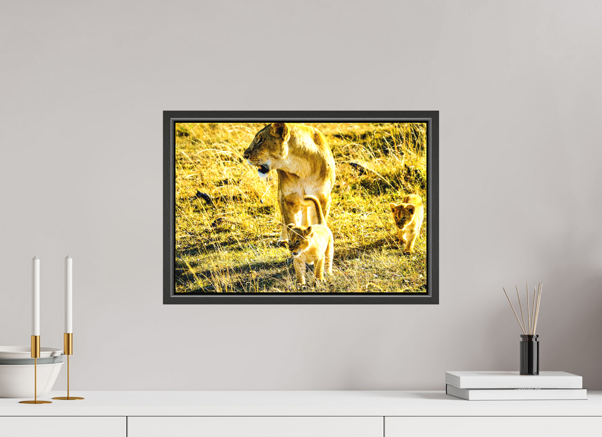 45 x 30 cm, Textile Print with 15 mm Width Gap Frame Savanna Legacy
