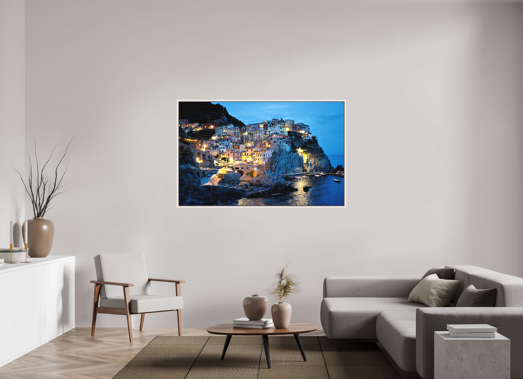 159.9 x 100 cm, Matte Canvas 15 mm Frame Manarola Harbour