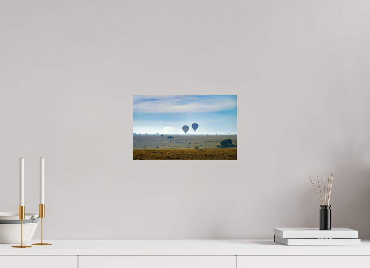 32.1 x 20 cm, Fine Art Print Smooth Hot-air Balloons over the Masai Mara - Kenya
