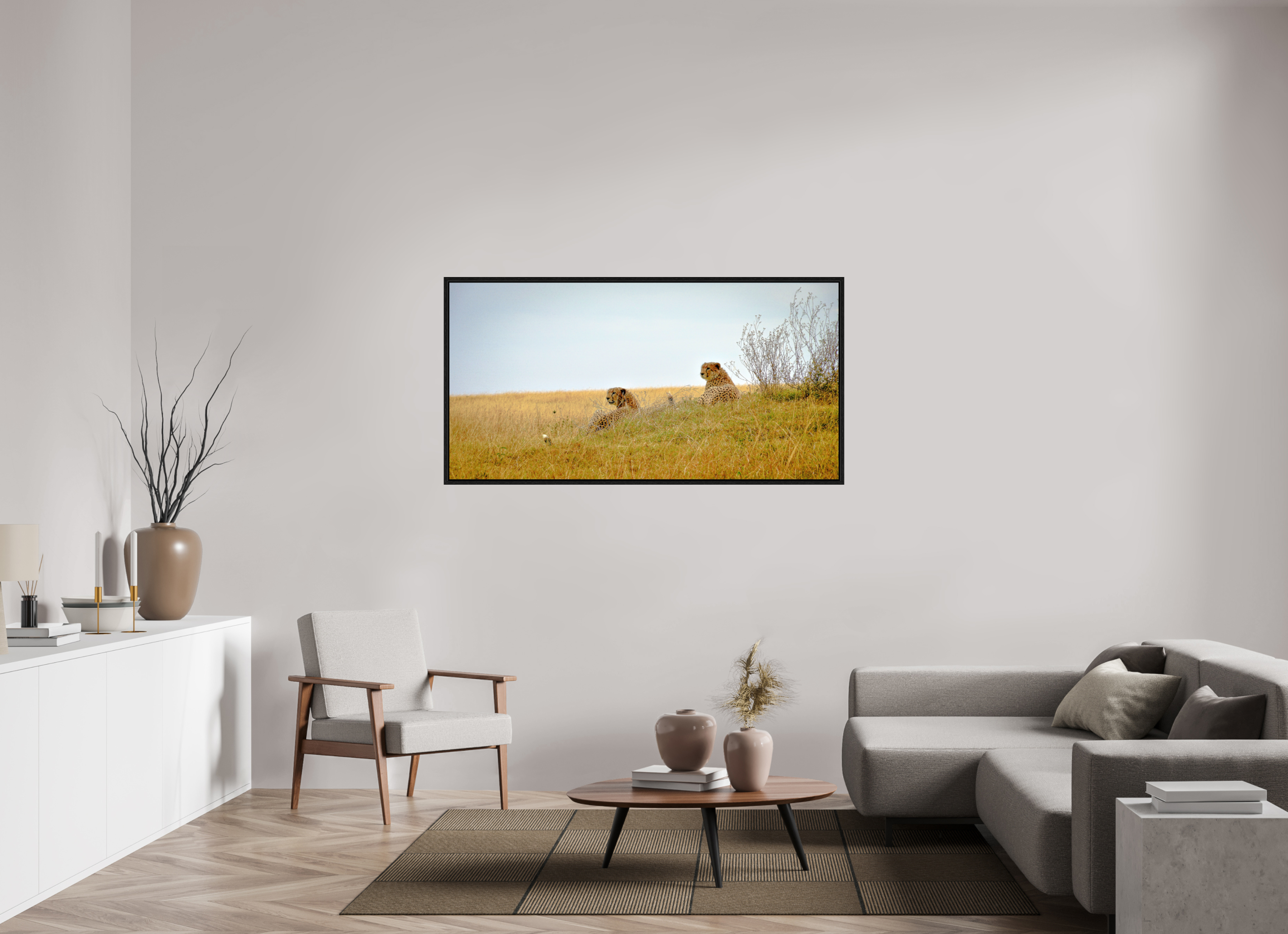 158.3 x 80 cm, Floater Frame Cheetah Connection