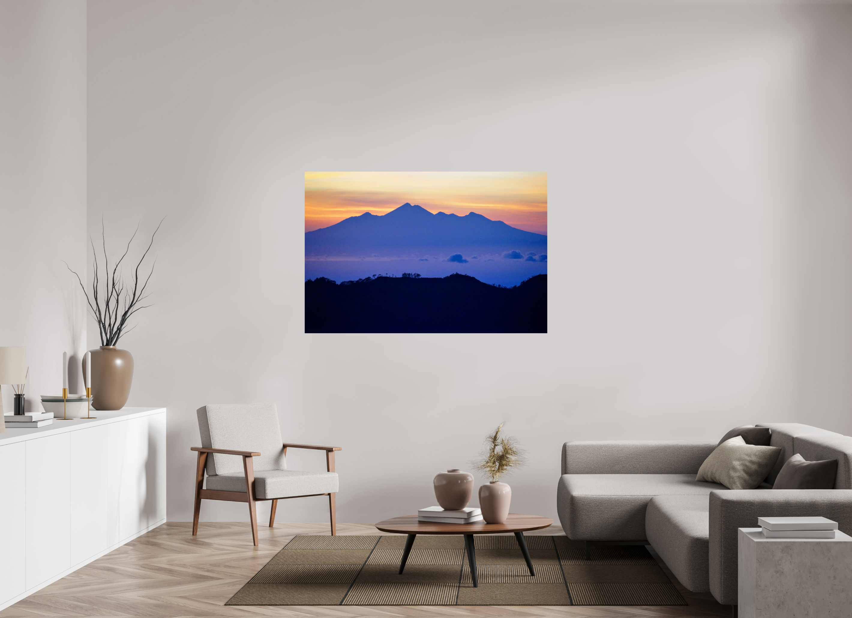150 x 100 cm, Photo Print On Fuji Crystal DP II Mount Agung at Sunrise, Bali-Indonesia