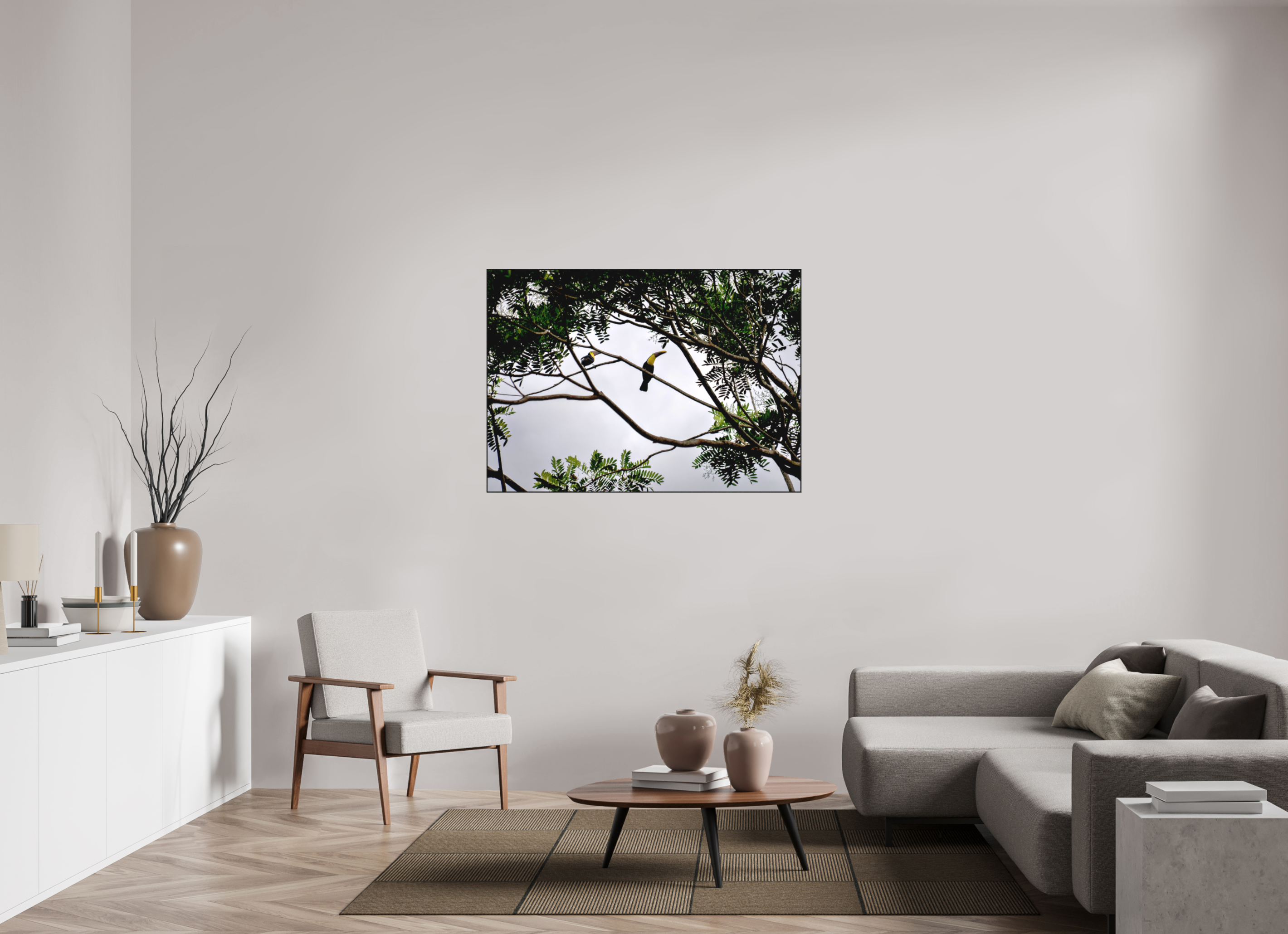 127 x 90 cm, Solid Wood Artbox A Hornbill on a Branch