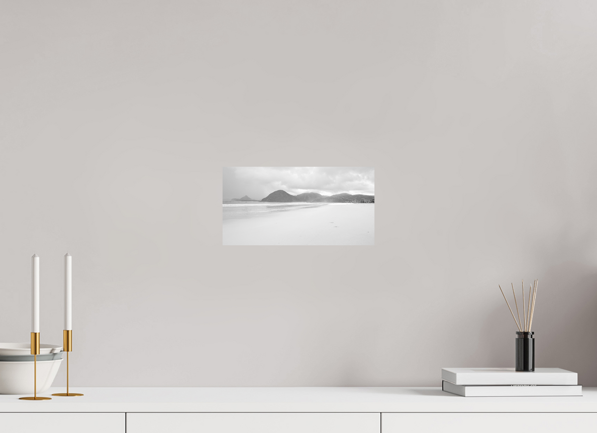 29 x 15 cm, Photo Print on Ilford Baryta Paper B&W Untamed Shores in Lombok - Indonesia