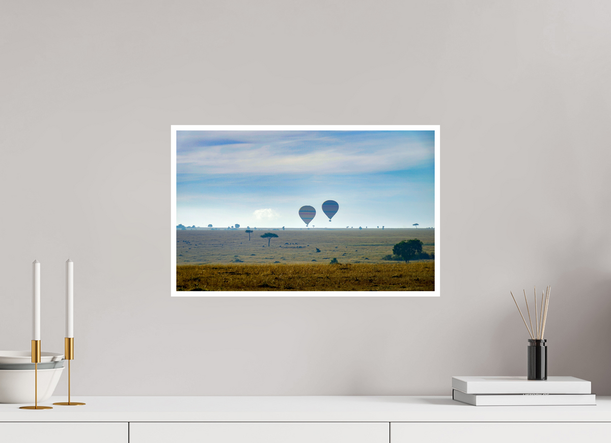 48.2 x 30 cm, Fujiflex High Gloss with 1 cm Border Hot-air Balloons over the Masai Mara - Kenya