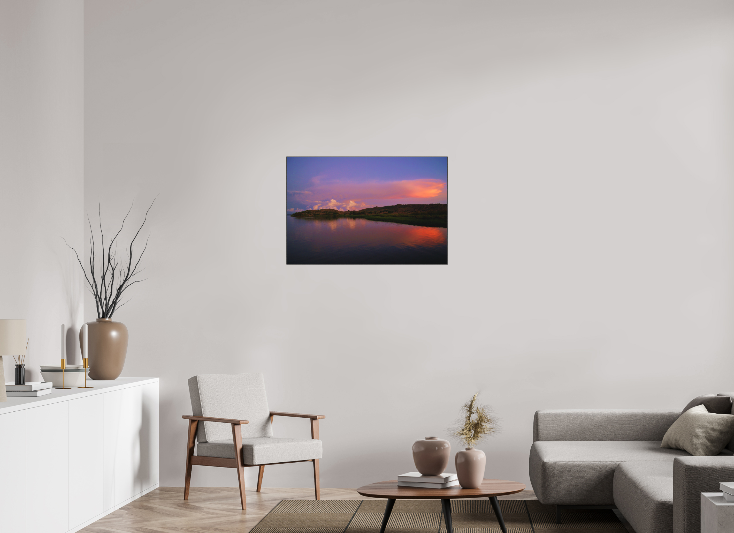 90 x 60 cm, Solid Wood Artbox Sunrise Hues - Tanzania