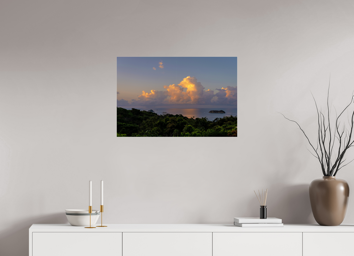 75 x 50 cm, Photo Print Under Acrylic Glass Morning Clouds - Costa Rica