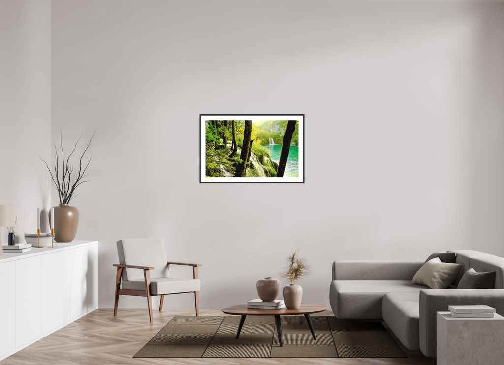 97.4 x 60 cm, Changeable Magnetic Frame - Hahnemühle Fineart Pearl A Lush Forest in Tears