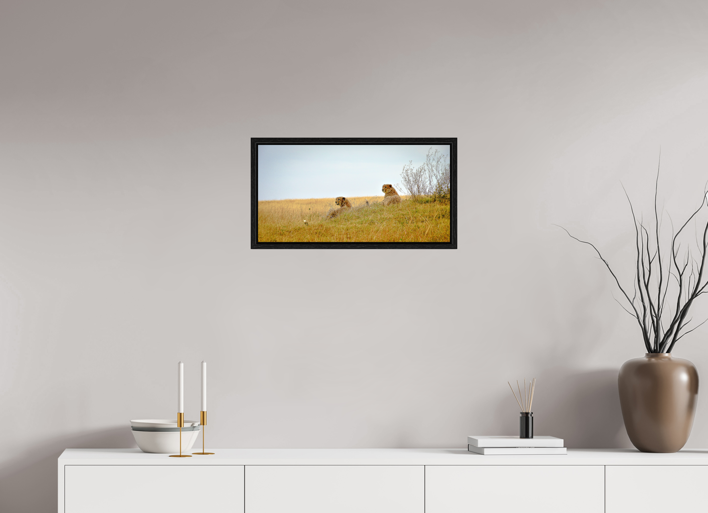 59.3 x 30 cm, Floater Frame Cheetah Connection