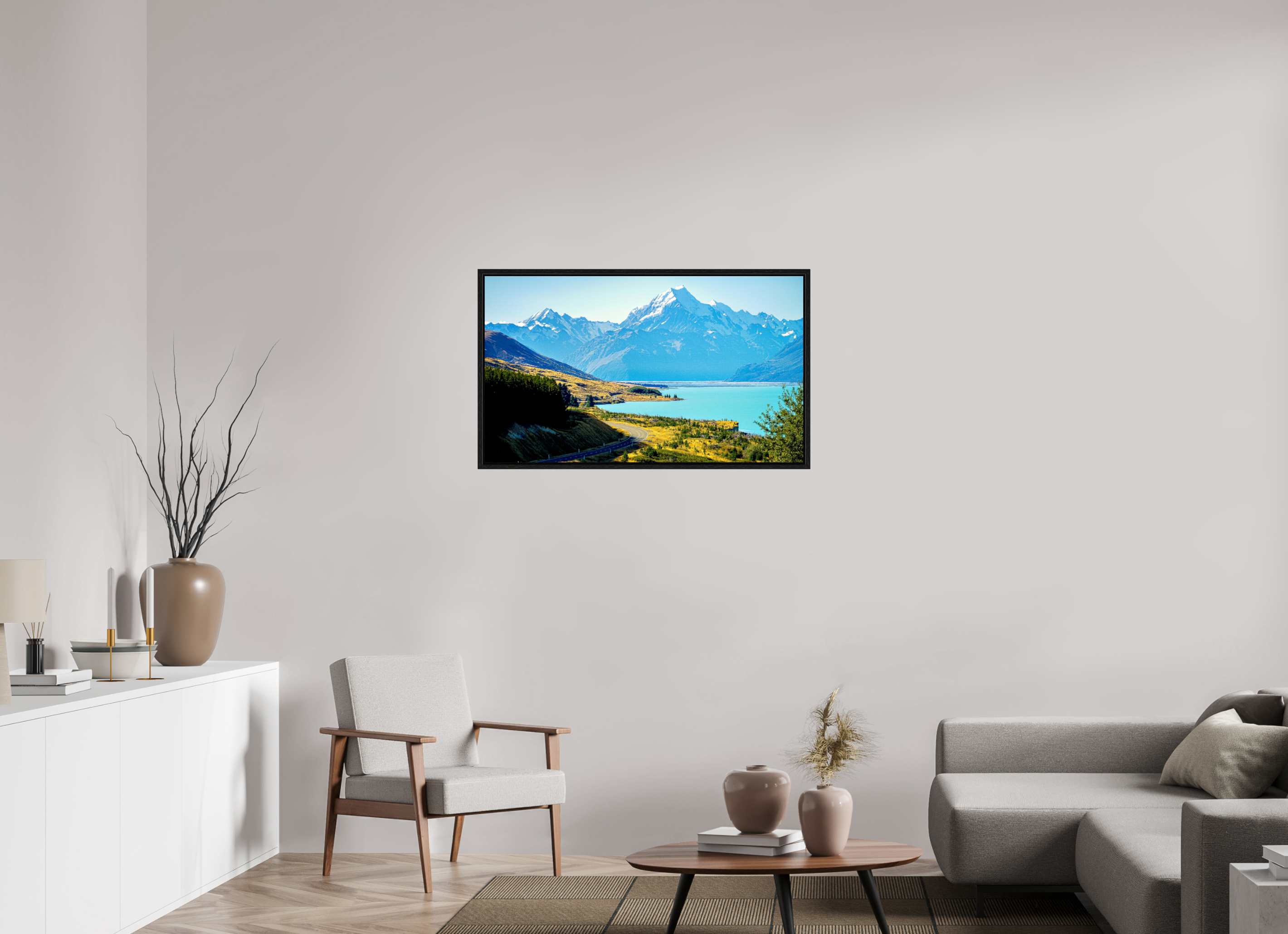 102.6 x 60 cm, Floater Frame Mount Cook Majesty
