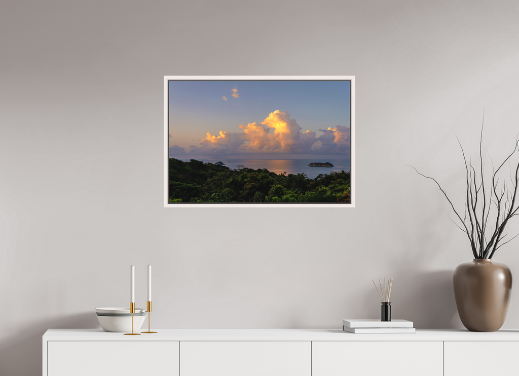 75 x 50 cm, Matte Canvas 15 mm Frame Morning Clouds - Costa Rica