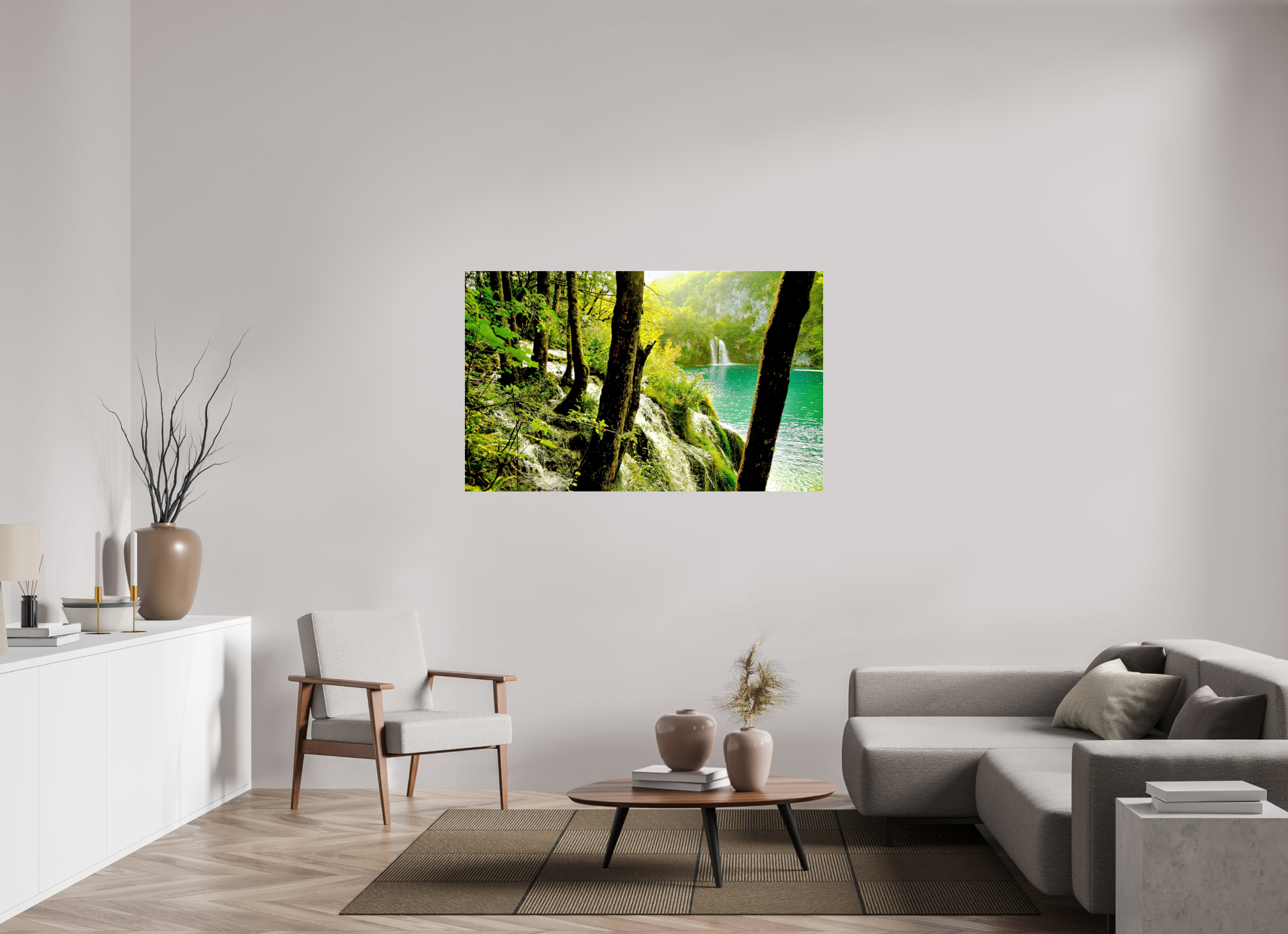 146.2 x 90 cm, Photo Print Under Acrylic Glass A Lush Forest in Tears
