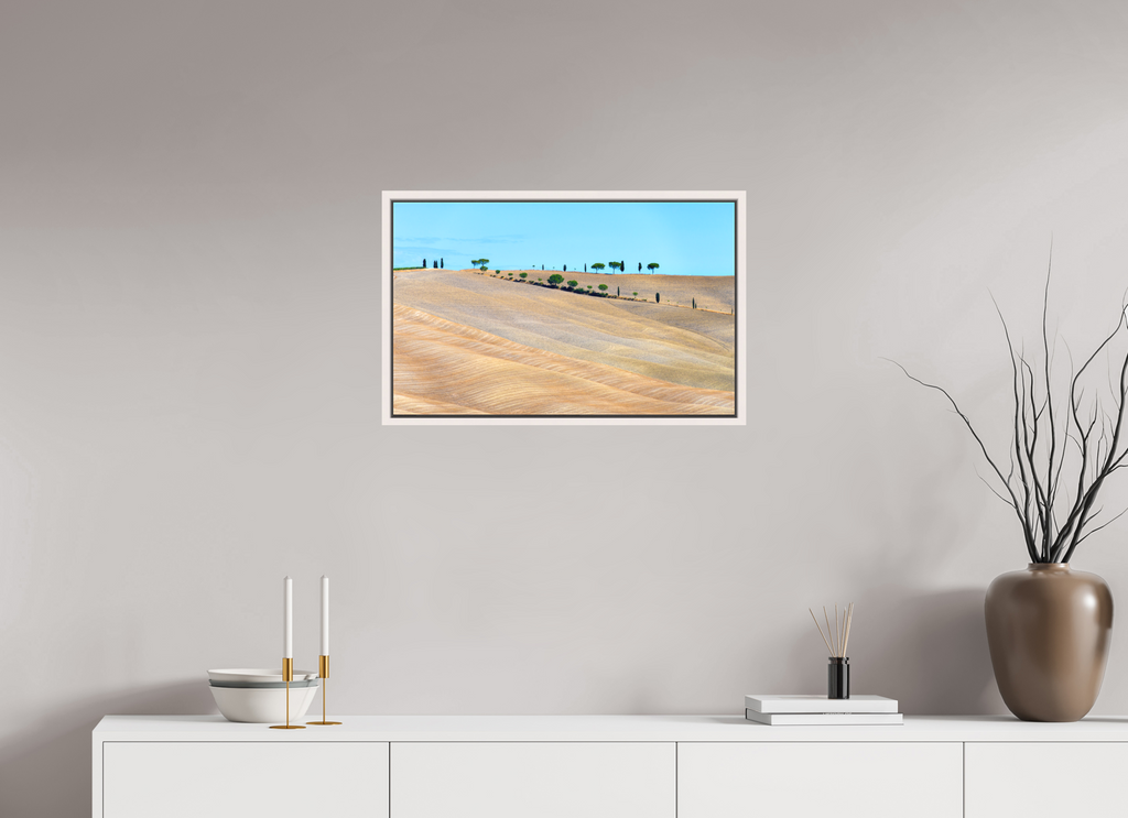 65 x 40 cm, Matte Canvas 15 mm Frame Waves of the Harvest, Tuscany, Italy