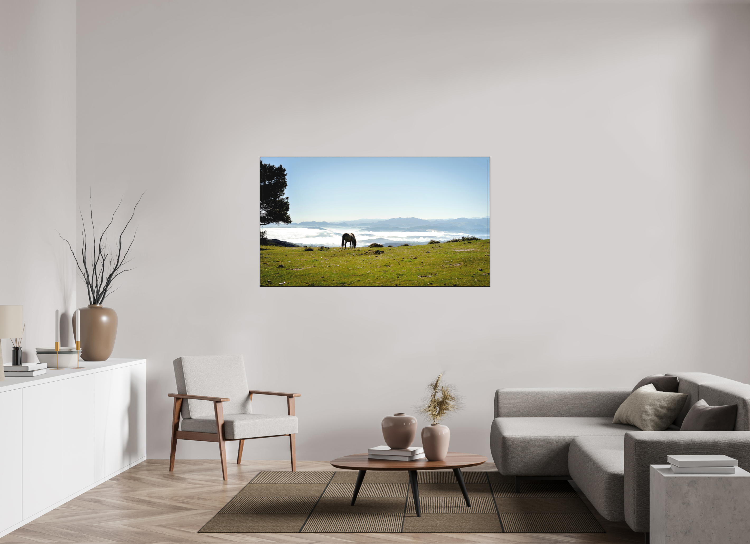 160 x 90 cm, Solid Wood Artbox A Horse with a View