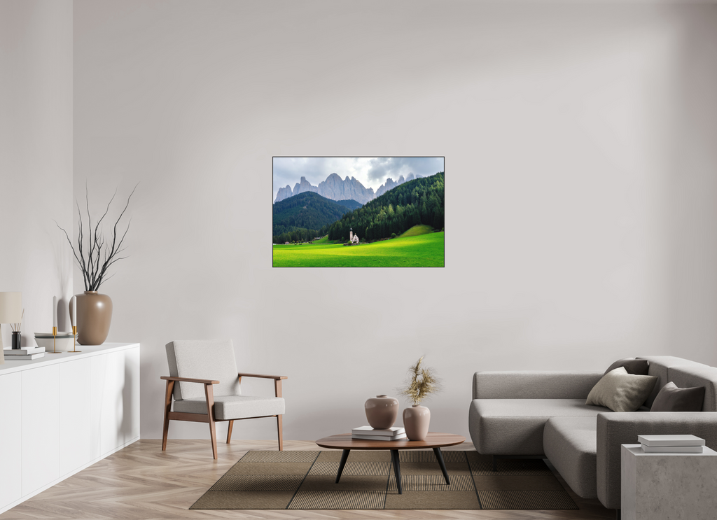 124.7 x 80 cm, Solid Wood Artbox Alpine Landscape - Italian Dolomites