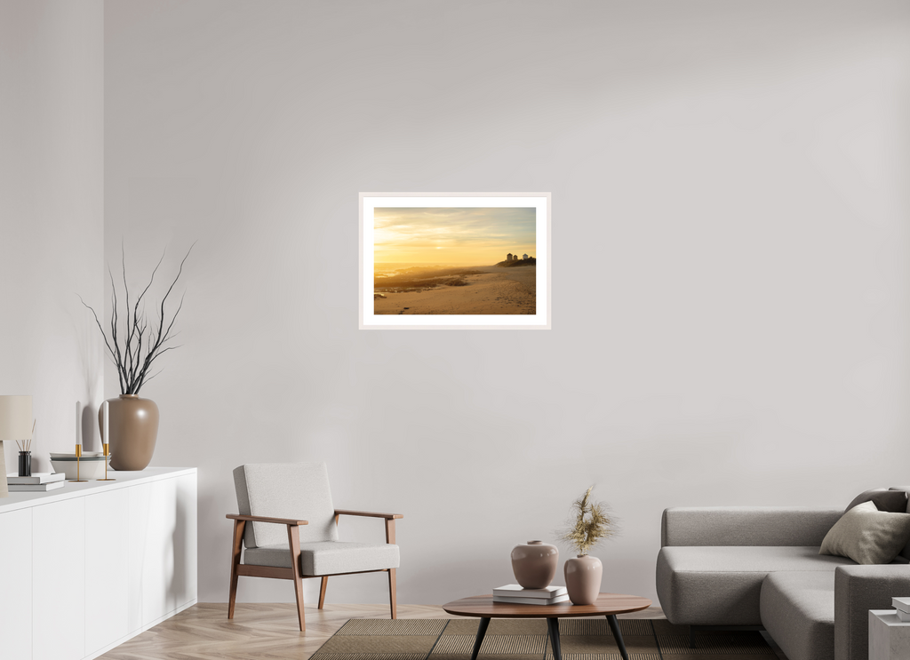 75 x 50 cm, Solid Wood Frame with Passe Partout Ancient Mills