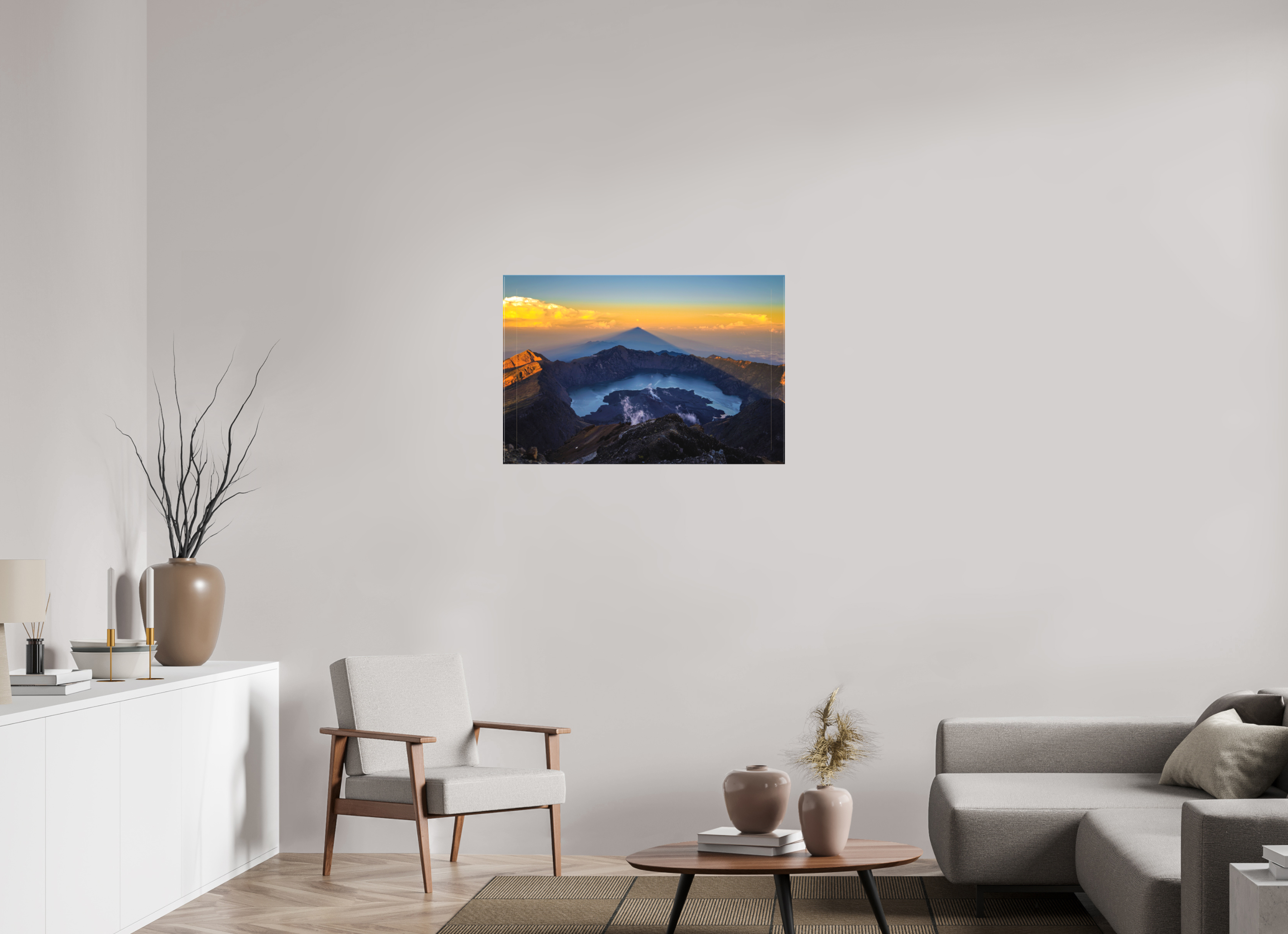 90 x 60 cm, Matte Canvas on Stretcher Frame Mount Rinjani's Caldera  - Lombok - Indonesia