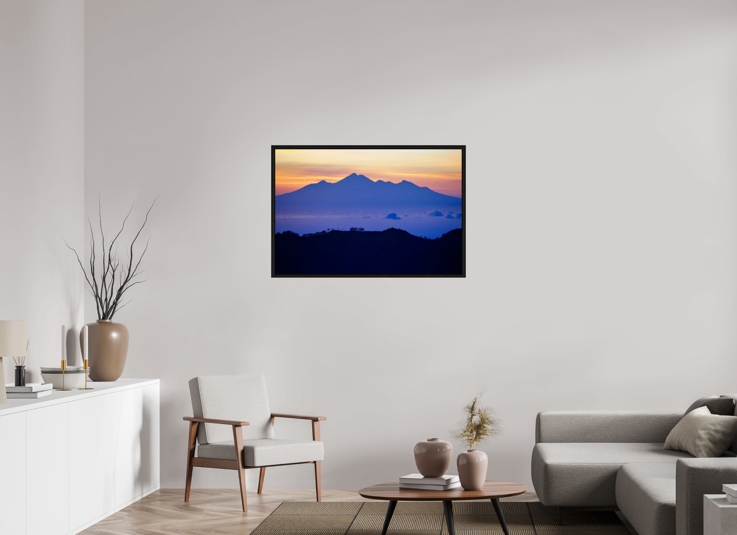 105 x 70 cm, Floater Frame Mount Agung at Sunrise, Bali-Indonesia